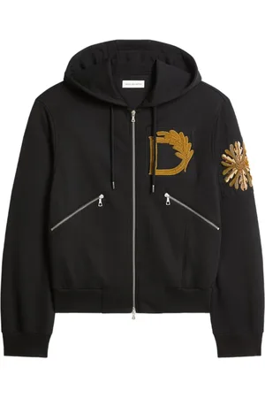 DRIES VAN NOTEN Zip-throughs, male, , Size: L Zip-Front Hoodie with Pockets