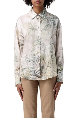 Liu Jo Shirts, female, , Size: L Palm Print Silk Blouse