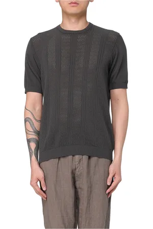 DRUMOHR Round-neck Knitwear, male, , Size: L Perforated Crewneck Sweater