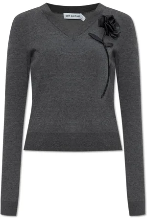 Self-Portrait V-neck Knitwear, female, , Size: XS V-neck Sweater