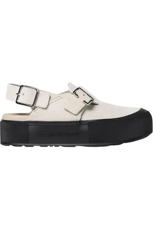 Alexander McQueen Flat Sandals, male, , Size: 11 US Suede Buckle Sandals