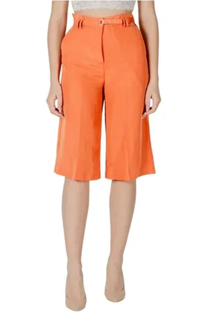 Liu Jo Long Shorts, female, , Size: XS High Waist Linen Bermuda Shorts