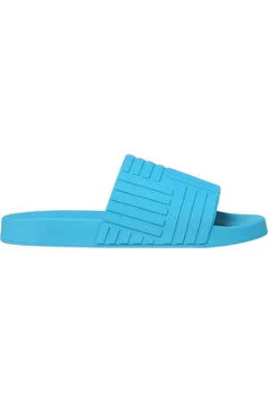Bottega Veneta Sliders, male, , Size: 8 US Turquoise Rubber Casual Slides
