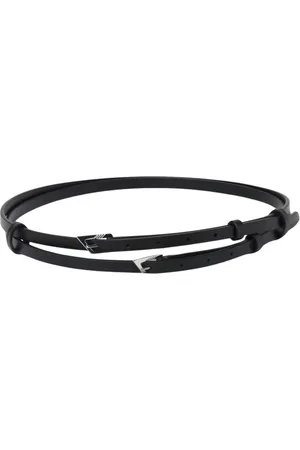 The Attico Belts, female, , Size: ONE SIZE Leather Double Buckle Belt
