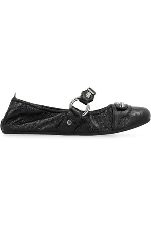 Balenciaga Ballerinas, female, , Size: 7 US Studded Leather Ballet Flats