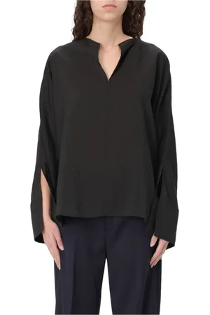 Dondup Blouses, female, , Size: XS Lyocell Cotton Shirt V-Neck Box Model
