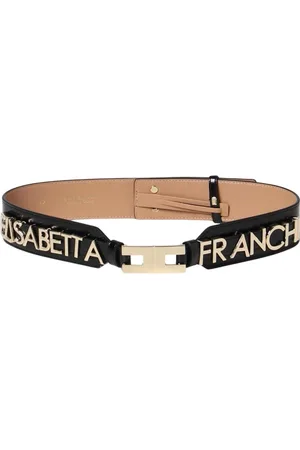 Elisabetta Franchi Belts, female, , Size: XS Chic Logo Leather Belt