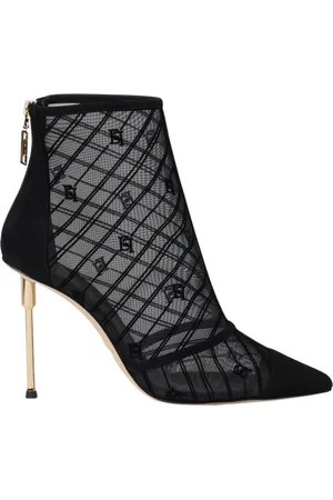 Elisabetta Franchi Heeled Boots, female, , Size: 11 US Sophisticated Stiletto Heel Ankle Boots