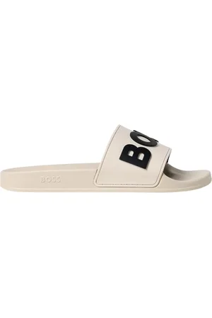 HUGO BOSS Sliders, male, , Size: 12 US White Casual Sandals
