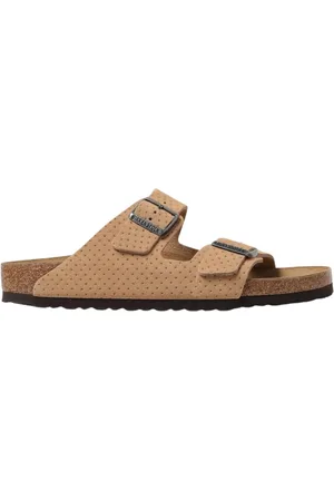 Birkenstock Sliders, male, , Size: 9 US Suede Perforated Sandals