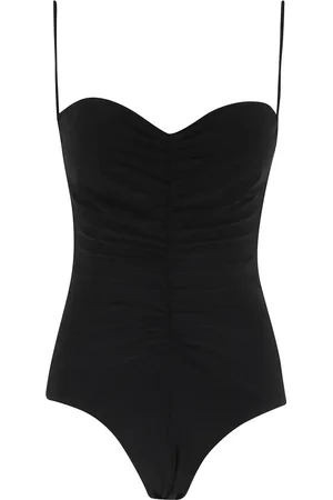 Norma Kamali One-piece, female, , Size: S Shirred Front Strapless Swimsuit