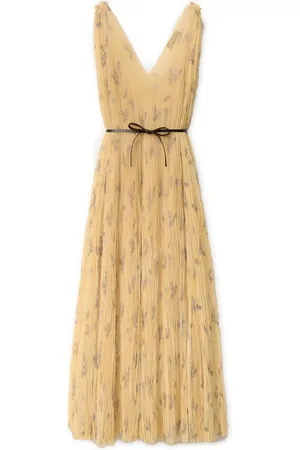 Fabiana Filippi Maxi Dresses, female, , Size: M Citron V-Neck Sleeveless Dress