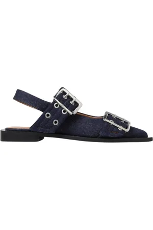Ganni Ballerinas, female, , Size: 9 US Denim Slingback Sandals