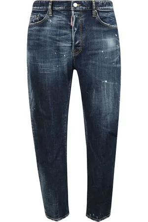 Dsquared2 Slim-fit Jeans, male, , Size: 2XL Stretch Denim Jeans with Hidden Button Closure