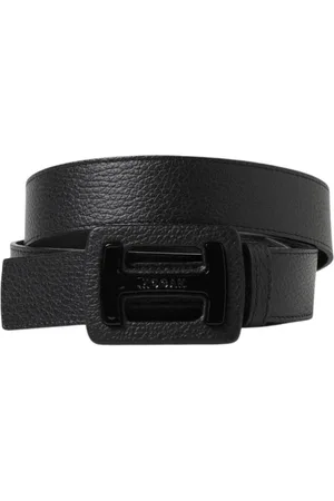 Hogan Belts, female, , Size: 80 CM Brown Square Buckle Leather Belt