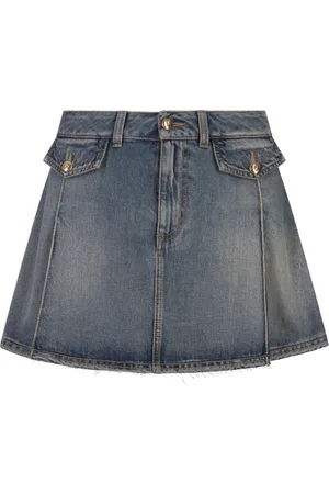 Alexander McQueen Denim Skirts, female, , Size: XS Stone Washed Denim Mini Skirt