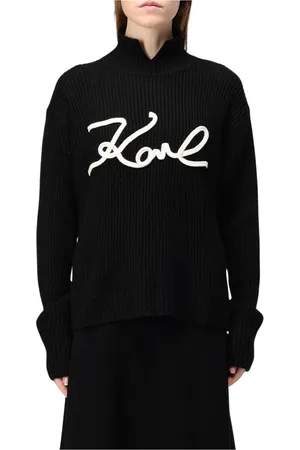 Karl Lagerfeld Turtlenecks, female, , Size: L Mock Neck Knit Sweater