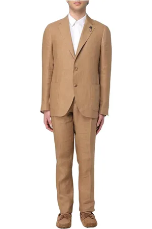 LARDINI Single Breasted Suits, male, , Size: M Elegant Linen Two-Piece Suit