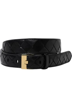 Bottega Veneta Belts, female, , Size: 80 CM Leather Narrow Belt Intrecciato Style