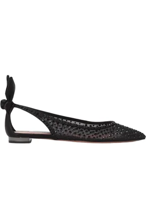 Aquazzura Ballerinas, female, , Size: 5 US Crystal Bow Slingback Flats