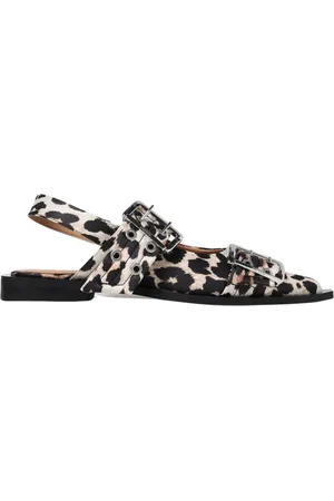 Ganni Ballerinas, female, , Size: 10 US Leopard Print Flat Sandals
