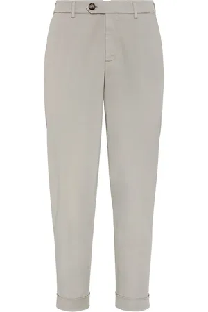 Brunello Cucinelli Chinos, male, , Size: XS Beige Pants with Front Fastening Pockets