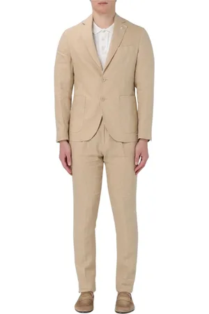 Manuel Ritz Single Breasted Suits, male, , Size: 2XL Two-Piece Linen Suit