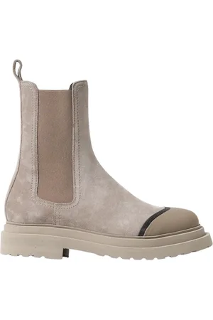 Brunello Cucinelli Chelsea Boots, female, , Size: 10 US Suede Chelsea Boots Chunky Sole