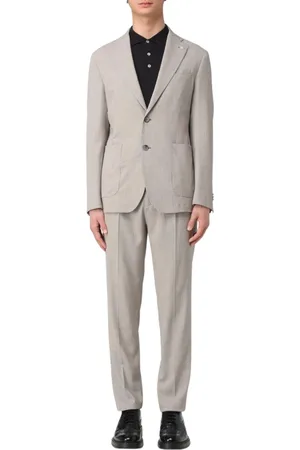 Manuel Ritz Single Breasted Suits, male, , Size: XL Single-Breasted Suit with Notched Lapels