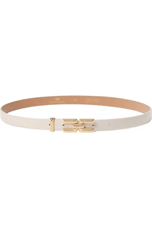 Elisabetta Franchi Belts, female, , Size: XS Butter Logo Buckle Leather Belt