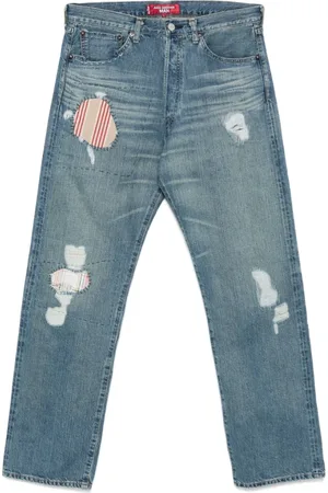 JUNYA WATANABE Straight Jeans, male, , Size: L Indigo Classic Button Fly Jeans