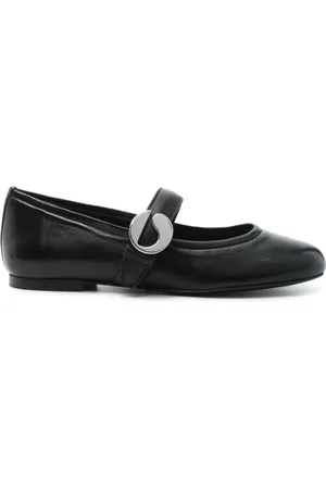 COPERNI Ballerinas, female, , Size: 9 US Logo-Buckle Leather Flat Shoes