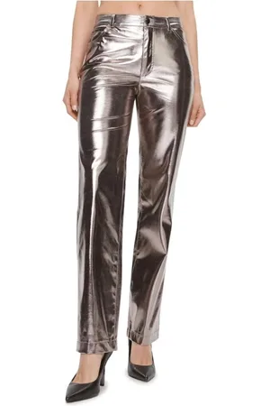 Guess Straight Trousers, female, , Size: L Logo Zip Trousers, Five Pocket Style