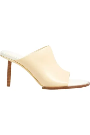 Jacquemus Heeled Mules, female, , Size: 8 US Cream High Heel Mules Rond Carre