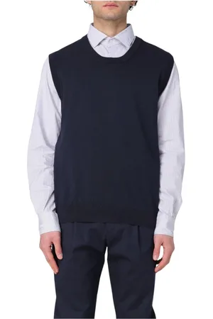 ALPHA STUDIO Sleeveless Knitwear, male, , Size: 3XL Wool Crew Neck Sweater
