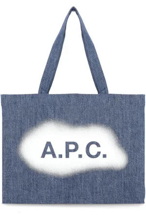 A.P.C. Tote Bags, female, , Size: ONE SIZE Denim Shopping Bag with Logo