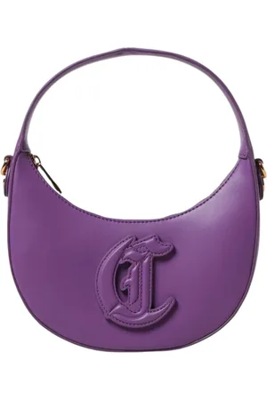 Roberto Cavalli Handbags, female, , Size: ONE SIZE Violet Crescent Leather Clutch Bag
