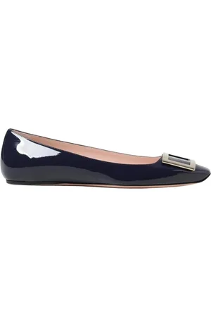 Roger Vivier Ballerinas, female, , Size: 5 US Grey Patent Leather Ballerina Flats