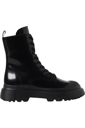 Hogan Lace-up Boots, female, , Size: 7 1/2 US Patent Leather Combat Boots