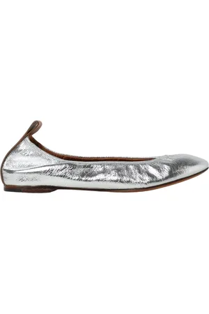 Lanvin Ballerinas, female, , Size: 7 US Silver Metallic Ballerina Flats