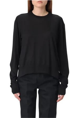 Jil Sander Round-neck Knitwear, female, , Size: S Beige Wool Pullover Sweater