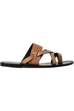 Saint Laurent Flip Flops, male, , Size: 12 US Elegant Leather Sandals for Men
