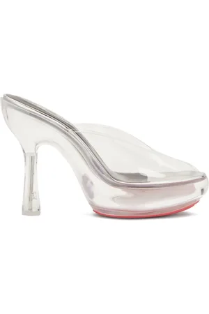 Diesel Heeled Mules, female, , Size: 10 US Silver Platform Sandals with Peep Toe