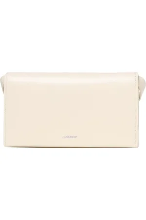 Jil Sander Cross Body Bags, female, , Size: ONE SIZE Elegant Ivory Leather Clutch Bag
