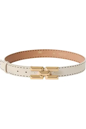 Elisabetta Franchi Belts, female, , Size: XS Butter Gold Buckle Leather Belt