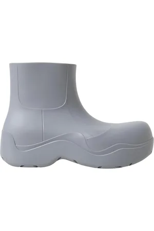 Bottega Veneta Rain Boots, female, , Size: 7 US Grey Rubber Ankle Boots Padded Design