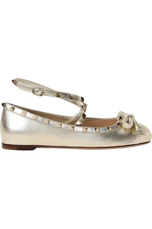 VALENTINO GARAVANI Ballerinas, female, , Size: 8 1/2 US Elegant Metallic Ballet Flats