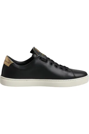 Dolce & Gabbana Sneakers, female, , Size: 5 US Leather Low-Top Sneakers with Gold Accent