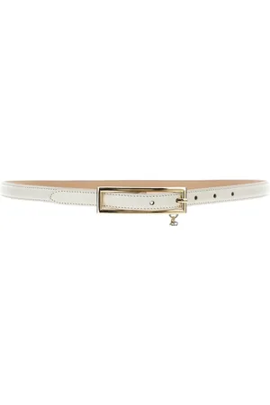 Alessandra Rich Belts, female, , Size: 75 CM Leather Belt Gold Buckle