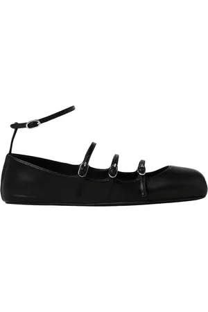 Alexander McQueen Ballerinas, female, , Size: 7 US Leather Ballerina Flats Buckle Shoes